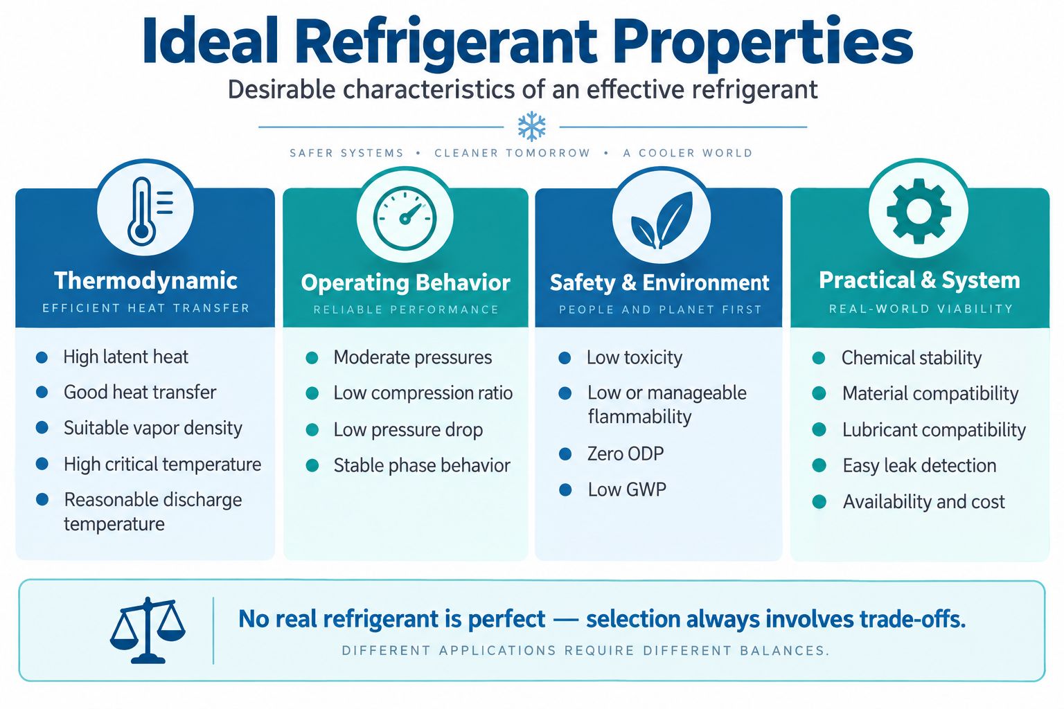 Ideal refrigerant properties