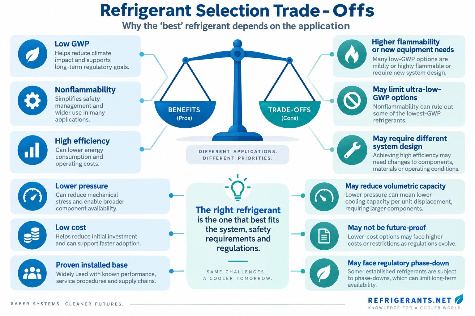 Refrigerant selection trade-offs
